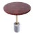 Red Jasper Round Side Table With Marble Base For Sale