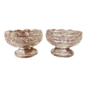 Late 19th Century Crystal Salt Cellars - a Pair
