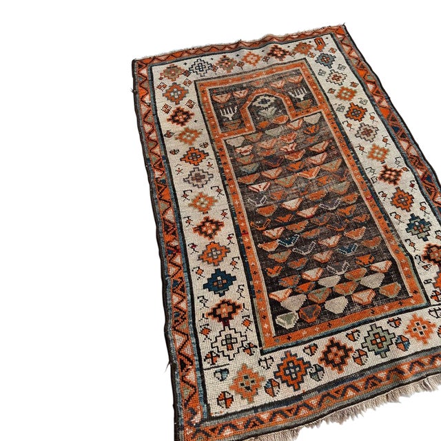 Antique Prayer Lovely Tribal throw Rug 3 x 5 For Sale
