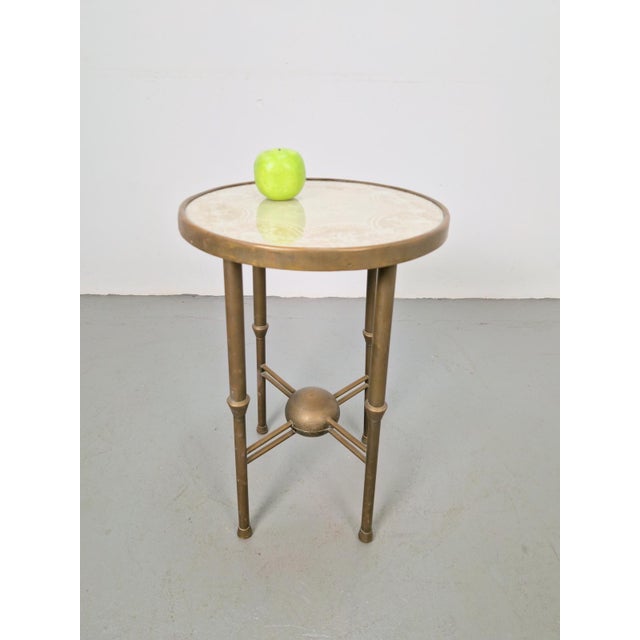 Beige Art Deco Round Copper Side Table by P. Cool, 1933 For Sale - Image 8 of 13