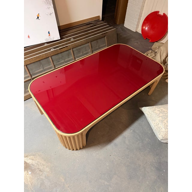 Mid-Century Modern Large Roma Coffee Table Red, Attributed to the Lacquer Company For Sale - Image 3 of 3