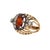 Contemporary 1960s 4.65 Carat Spessartine Garnet Diamond Lattice Wide Band 18k Two Tone Gold Ring, Size 4.5 For Sale - Image 3 of 11