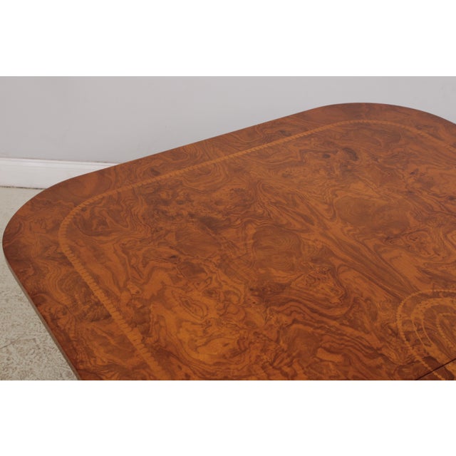 Brown Italian Style Inlaid Pedestal Dining Table For Sale - Image 8 of 18