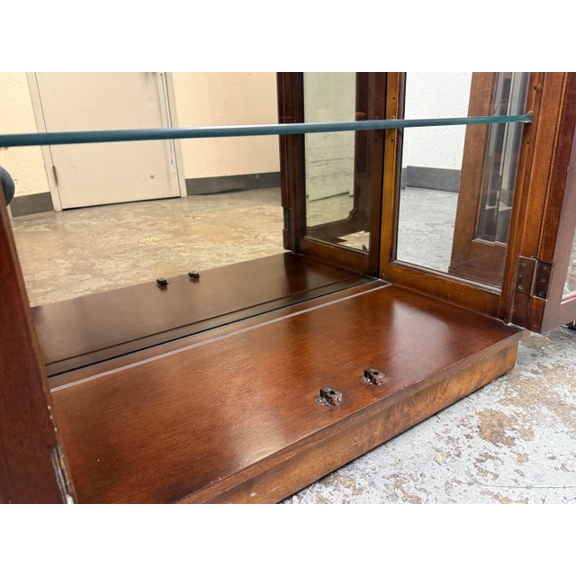 Campaign Style Curio Display Vintage Cabinets, Pair For Sale - Image 10 of 12