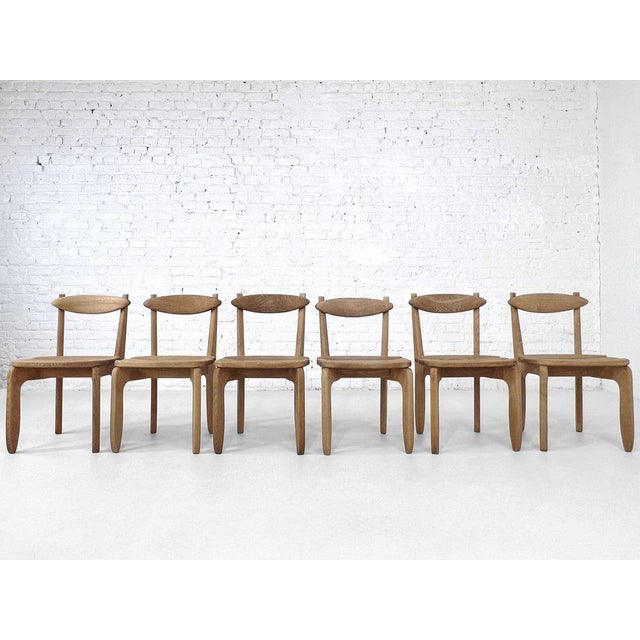 1950s Thierry Dining Chairs in Oak by Guillerme et Chambron for Votre Maison, 1950s, Set of 6 For Sale - Image 5 of 11