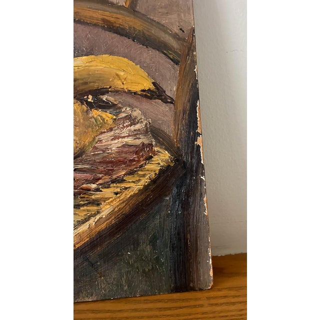 Paint 1930s Parisian Impressionist Still Life of Fruit on Chair For Sale - Image 7 of 9