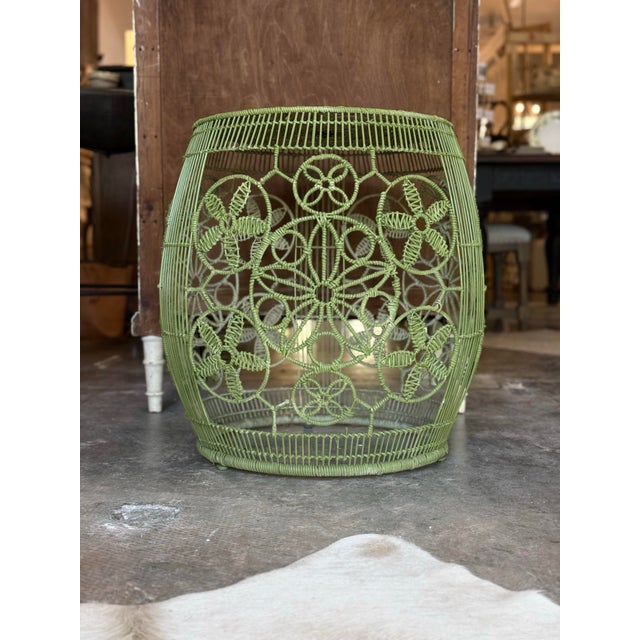 Pair of Crinoline Vintage Floral Lattice Peacock Chairs For Sale In Atlanta - Image 6 of 11