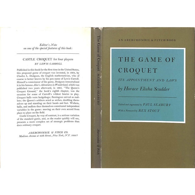 SCUDDER, Horace Elisha [63] pp. Abercrombie & Fitch 1968 8 1/2" x 5 3/4" Croquet was all the rage in England in 1860s. It...