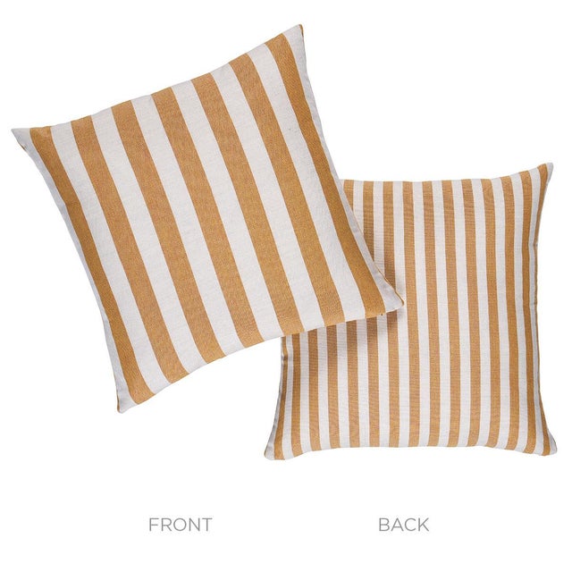 Contemporary Schumacher Hanson I/O Stripe 22" Pillow In Marigold For Sale - Image 3 of 5