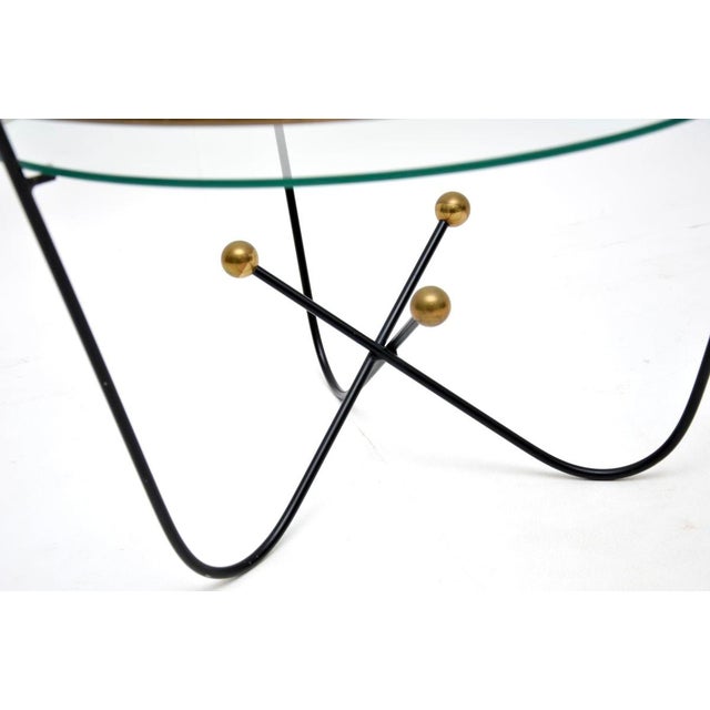 1950s Vintage Steel and Brass Coffee Table from Edward Ihnatowicz, 1950s For Sale - Image 5 of 6