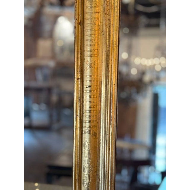 19th Century French Louis Philippe Gold Leaf Arched Mirror For Sale - Image 5 of 7