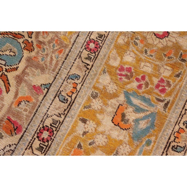 Textile Shabby Chic Vintage 1990's Blue/Yellow Wool Rug - 9'8'' X 12'4'' For Sale - Image 7 of 10
