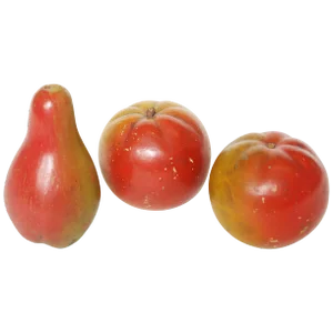 English Red Ware Hand Painted Pottery Fruit - Set of 3