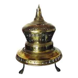 Vintage Italian Brass Brazier With Copper Fire Pit and Light