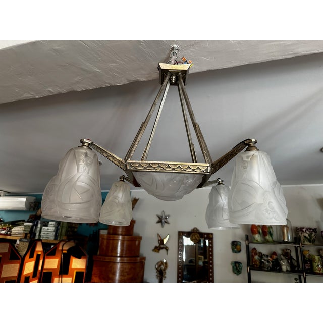 Art Deco Chandelier, 1930s For Sale - Image 14 of 14