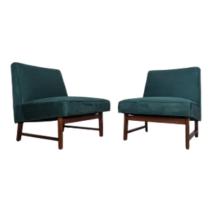Pair of 1950s Slipper Chairs by Edward Wormley for Dunbar