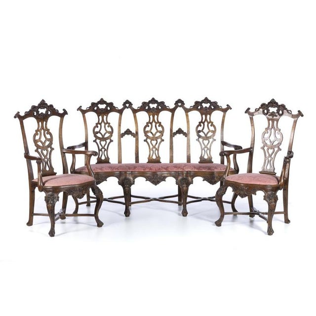 King John V Sofa and Armchairs, 18th Century, Set of 3 For Sale - Image 6 of 6