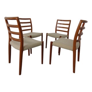 Vintage Danish 85 Dining Chairs in Teak and Wool by Niels Otto Møller for J.L. Møllers, 1960s, Set of 4 For Sale