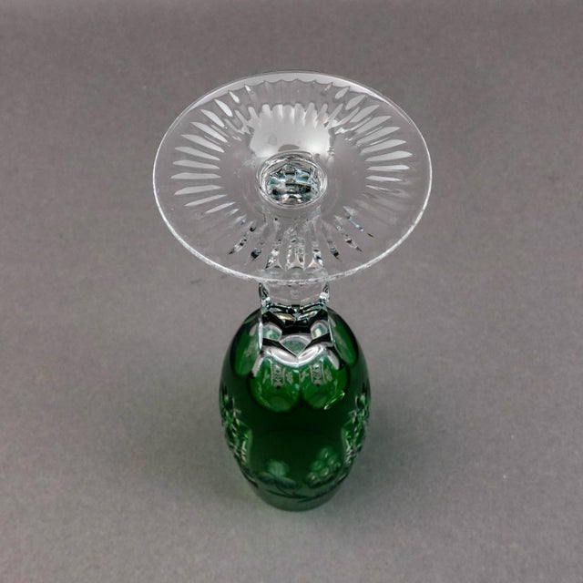 Glass Mid 20th Century Ajka Marsala Cut to Clear Crystal Champagne Flutes Glasses- Set of 5 For Sale - Image 7 of 7