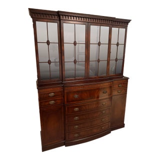 American Mahogany Banded Breakfront Secretary For Sale