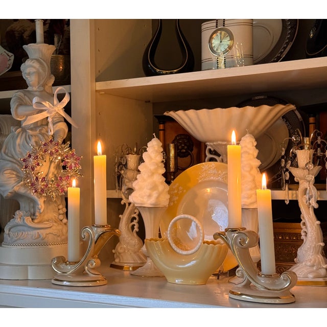 LastCHANCE!1930's Abingdon Pottery Hollywood Regency Style Candle Holders - A Pair For Sale - Image 11 of 12