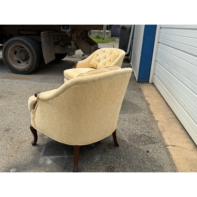 Vintage Pair of Henredon Low Back Club Chairs For Sale - Image 9 of 12