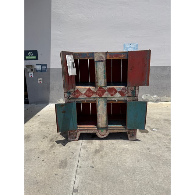1990s Prized Rare Richard Warholic Painted Cabinet Art Piece Florida Artist For Sale - Image 11 of 14