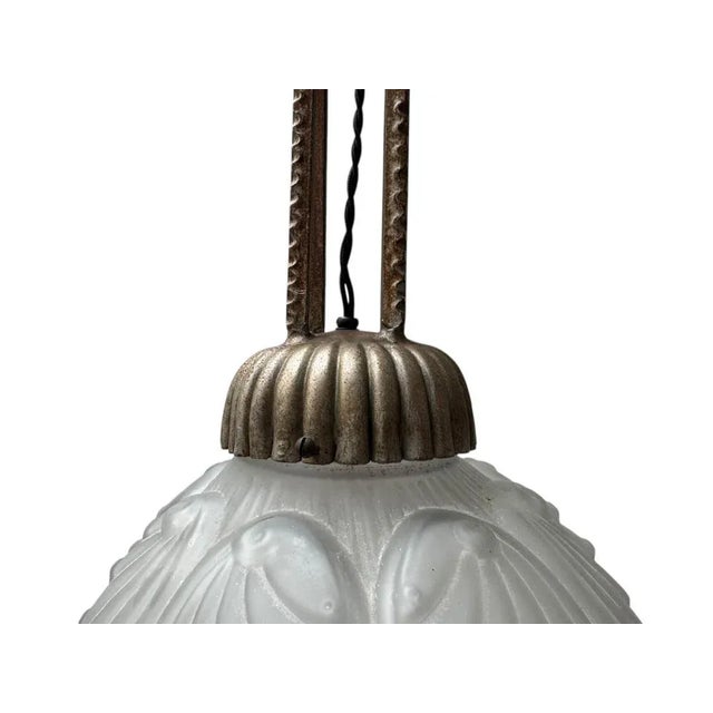Black Art Deco Pendant Light by Muller Frères, 1930s For Sale - Image 8 of 13