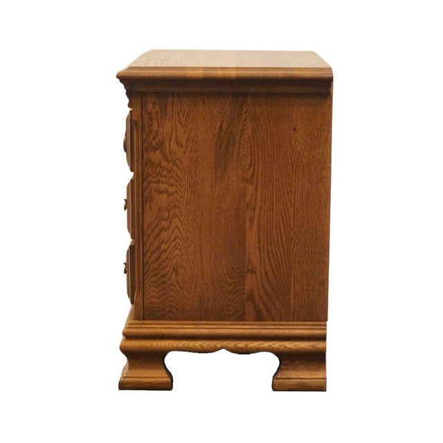 Kincaid Furniture Solid Oak Early American 26" Three Drawer Nightstand 27-141 For Sale - Image 10 of 12