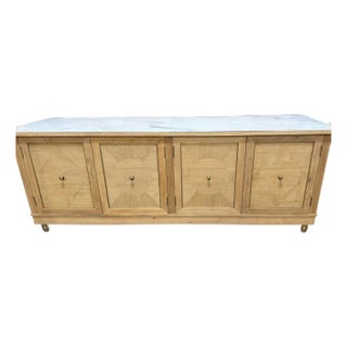 Global Views Directoire Console Oak With Marble Rop For Sale