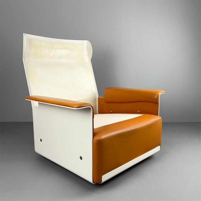 RZ62 High-Back Chair in Cinnamon-Colored Leather by Dieter Rams for Vitsœ, 1960s For Sale - Image 11 of 17