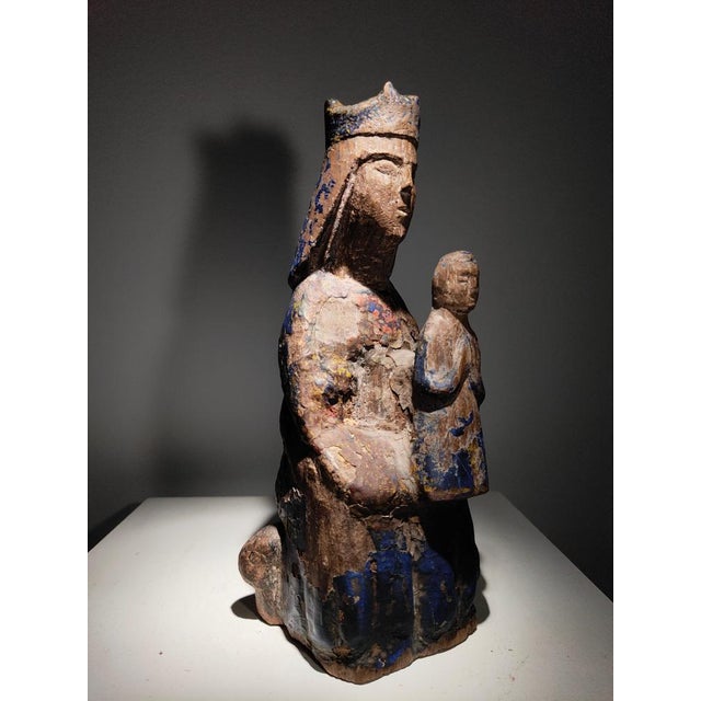 12th Century Seated Virgin with Child Sedes Sapientiae, Spain For Sale - Image 10 of 18