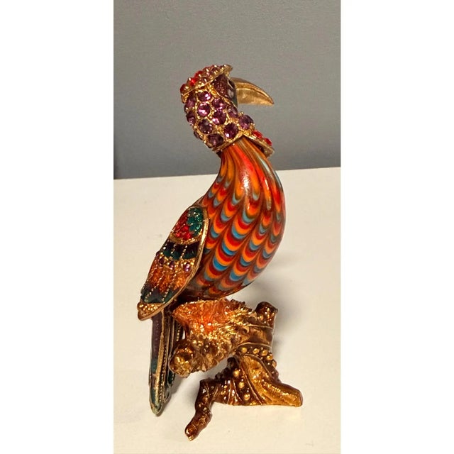 2000 - 2009 Rare 2006 Fitz and Floyd Guild Collection Jeweled Cleopatra Bird With Box For Sale - Image 5 of 12