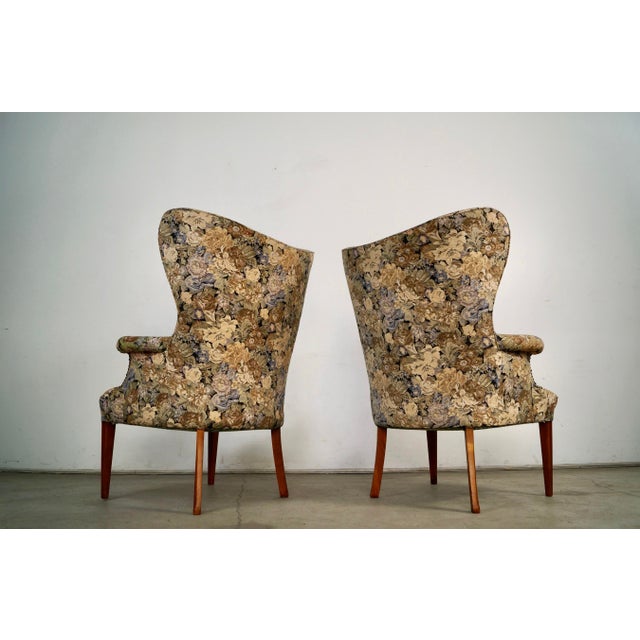 1940s 1940’s Hollywood Regency Butterfly Wingback Chairs - A Pair For Sale - Image 5 of 12
