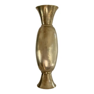 Vintage Tall Brass Vase For Sale