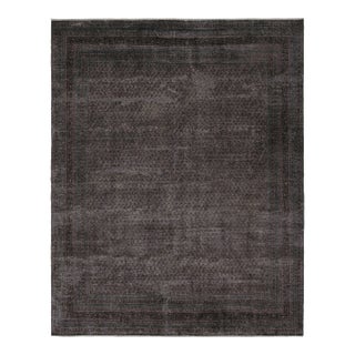 Vintage Persian Rug in Gray With Blue Geometric Patterns, From Rug & Kilim For Sale