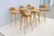 Danish Iskos-Berlin for Muuto Brown Leather Fiber Bar Stools Oak Base - Set of 3 For Sale - Image 9 of 18
