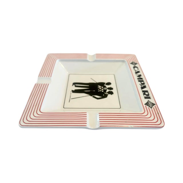 Vintage Campari Italy Gentleman Ceramic Ashtray For Sale - Image 4 of 9