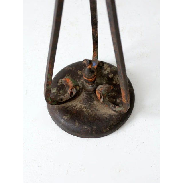 Metal Antique Cast Iron Standing Ashtray For Sale - Image 7 of 13