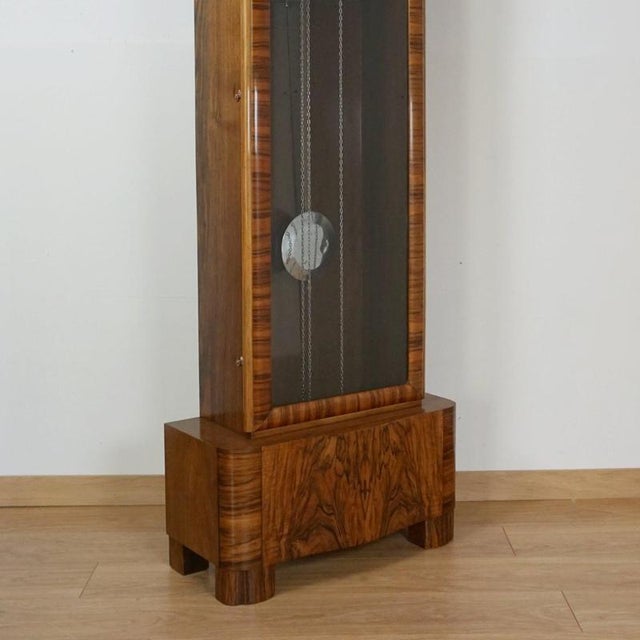 Vintage Longcase Clock in Walnut, 1930s For Sale - Image 6 of 9