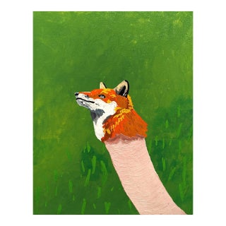 Alex Paulus “You're looking good just like a snake in the grass” Contemporary Fox Painting, 2018 For Sale