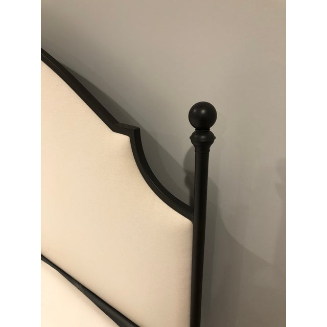 Pottery Barn Aberdeen King Metal Bed Frame and Upholstered Headboard