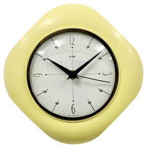 Vintage Yellow Bakelite Wall Clock from Metamec, 1970s