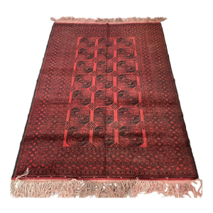 Vintage Afghan Turkmen Ersari Bokhara Gul Rug - 8'6" X 6'6"