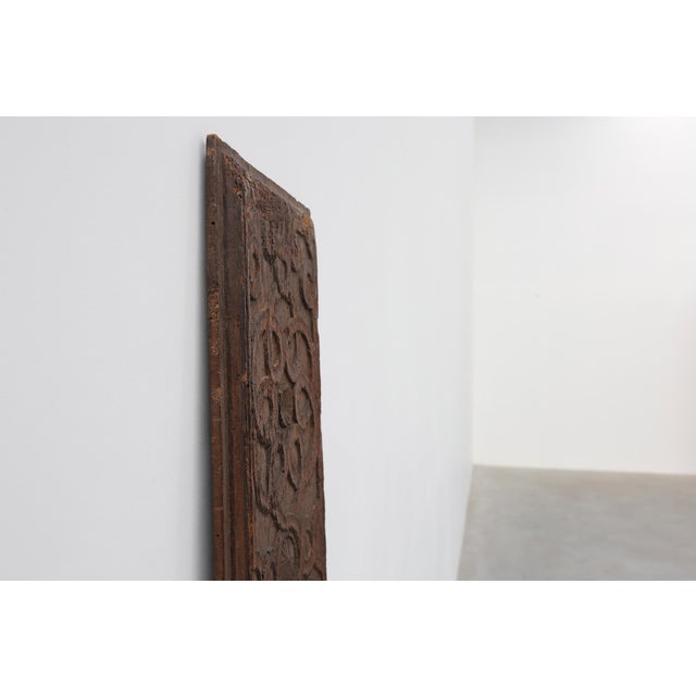 Large 16th Century French Gothic Oak Panel with Interlaced Geometric Carving For Sale - Image 4 of 12