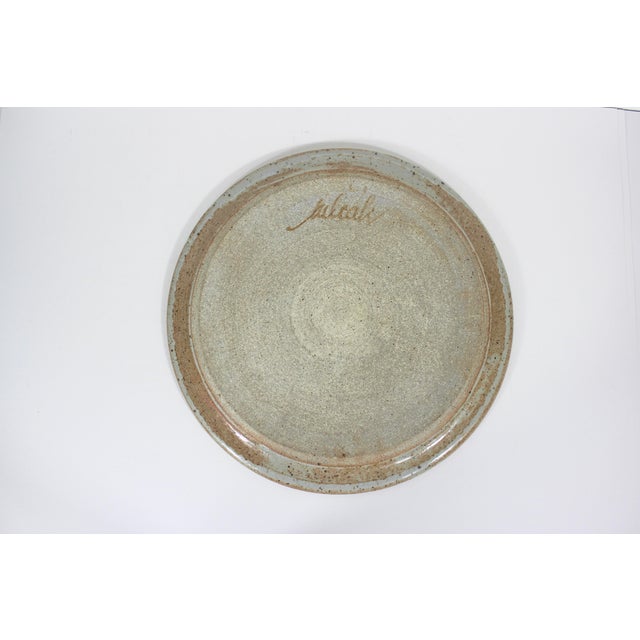 Gray Vintage Large Studio Pottery Platter For Sale - Image 8 of 9