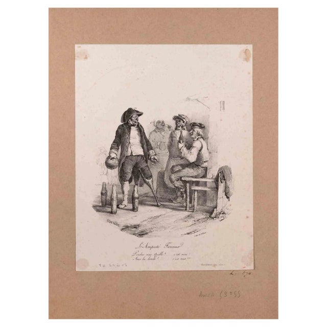 Nicolas Toussaint Charlet, L'Amputé, Original Lithograph, Early 19th-Century For Sale