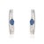14k Gold 1.23ct Oval Cut Blue Sapphire & Diamond C- Hoop Earrings- A Pair For Sale - Image 4 of 14