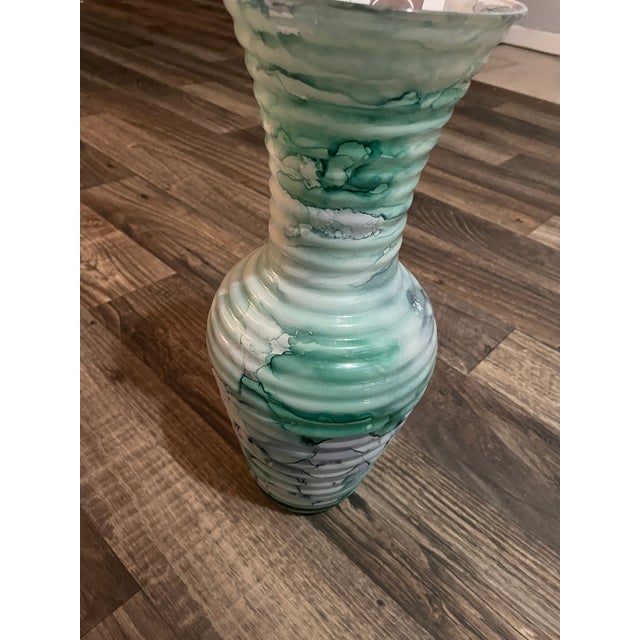 Glass Italian (Fair Trade) Decorative Blown-Glass Vase For Sale - Image 7 of 8