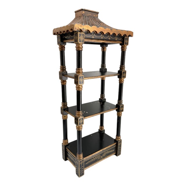 Vintage Chinoiserie Style Pagoda Wall Shelf For Sale